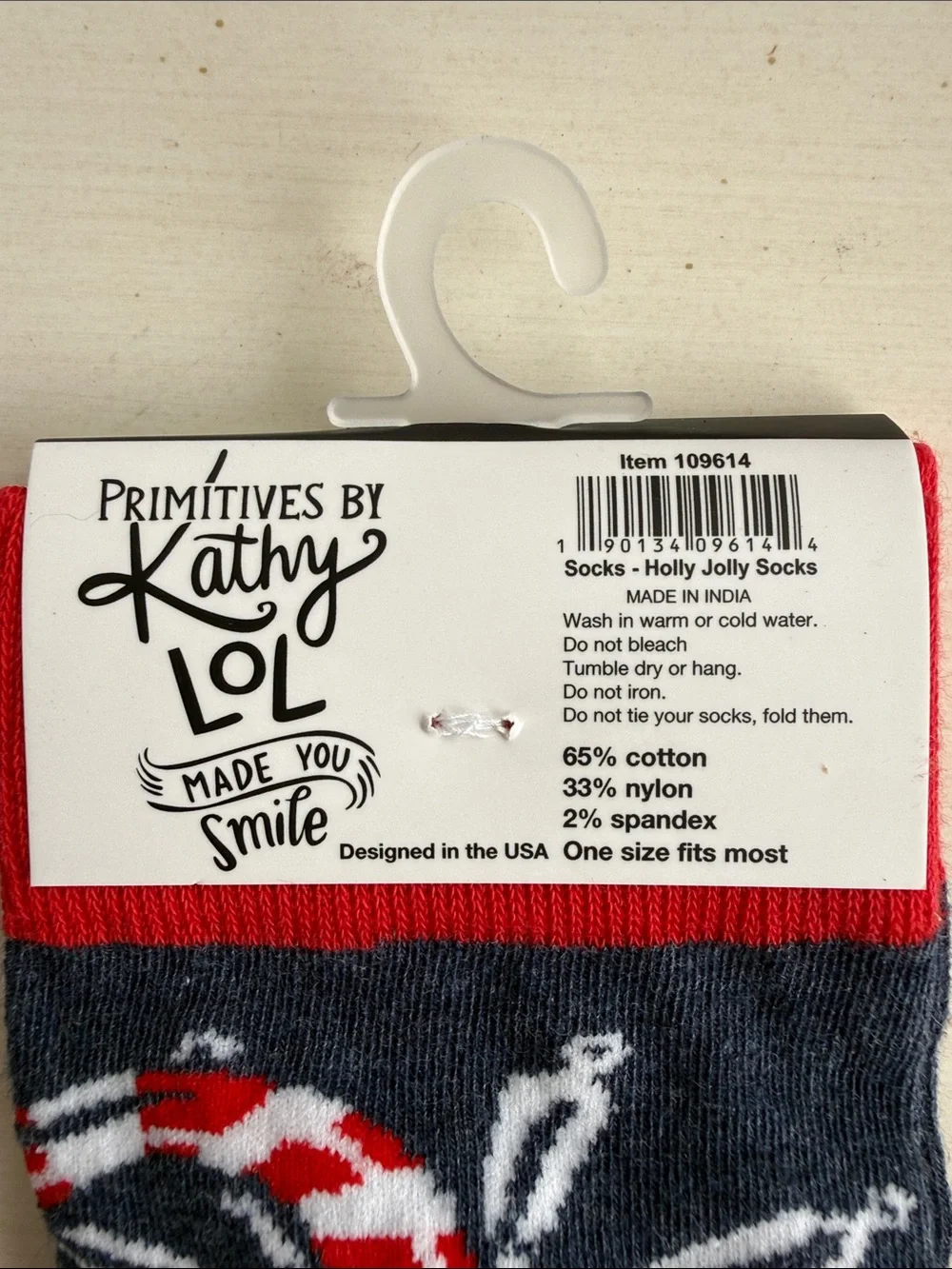 Holiday Holly Jolly Crew Socks - Red & Navy